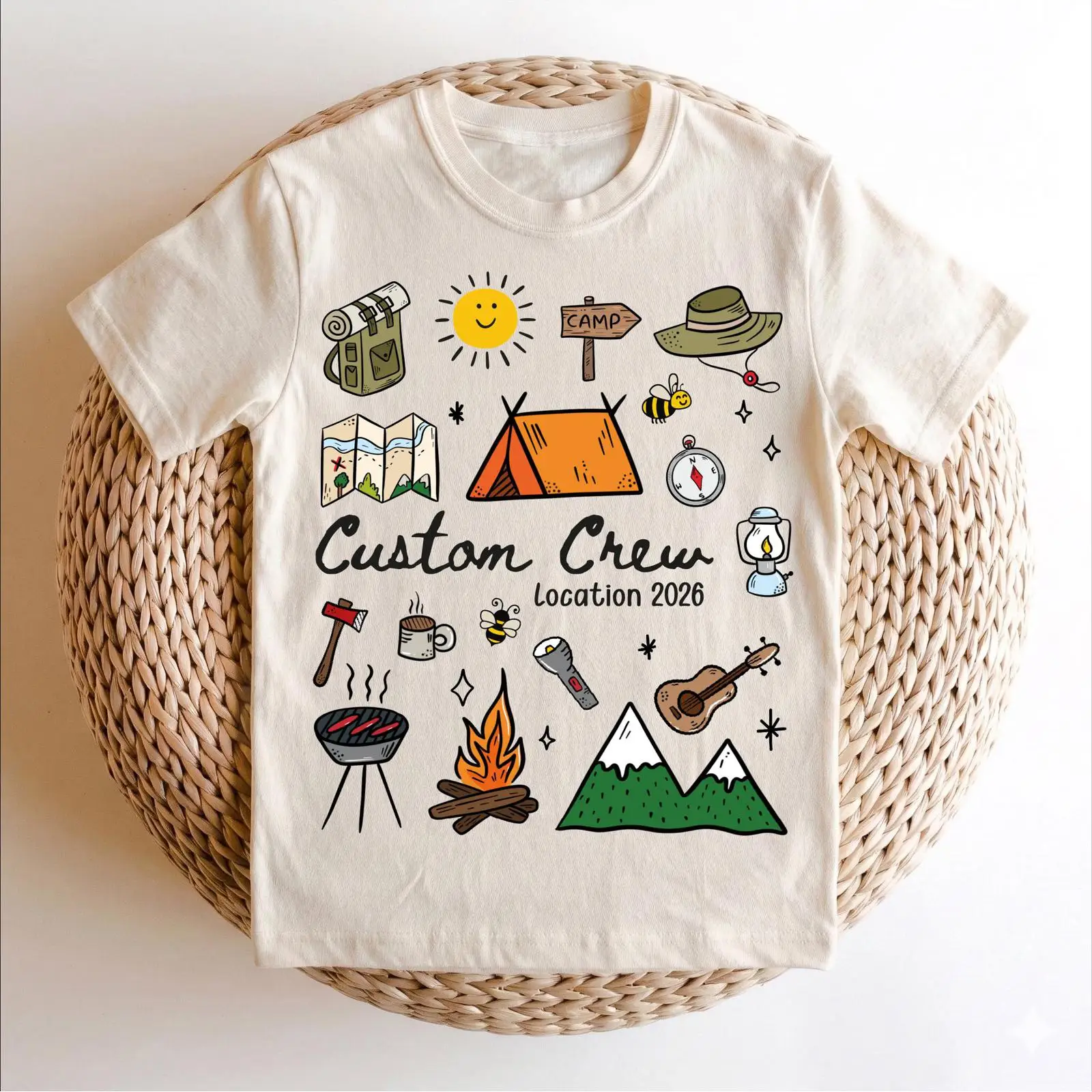Outdoor Adventure Group - Футболка Custom Camping Crew 2026: персонализированная