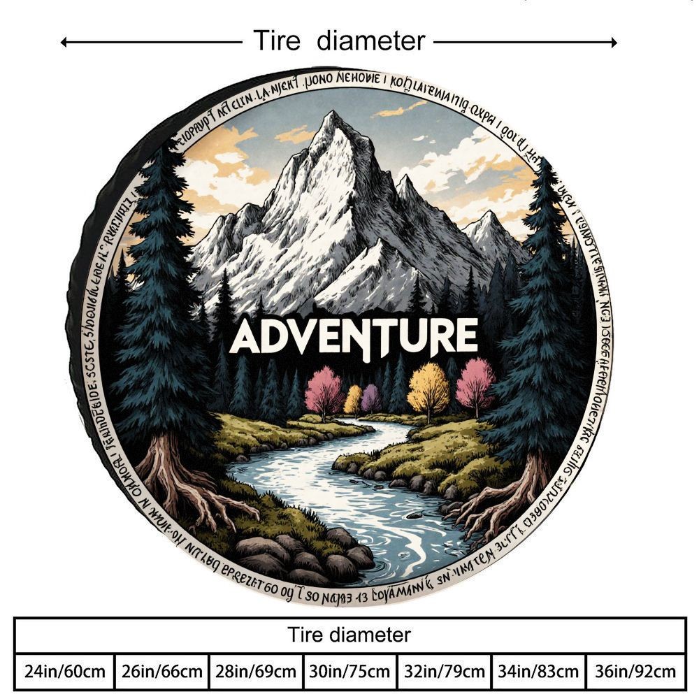 Outdoor Adventure Vehicles - Винтажный чехол для шин с принтом