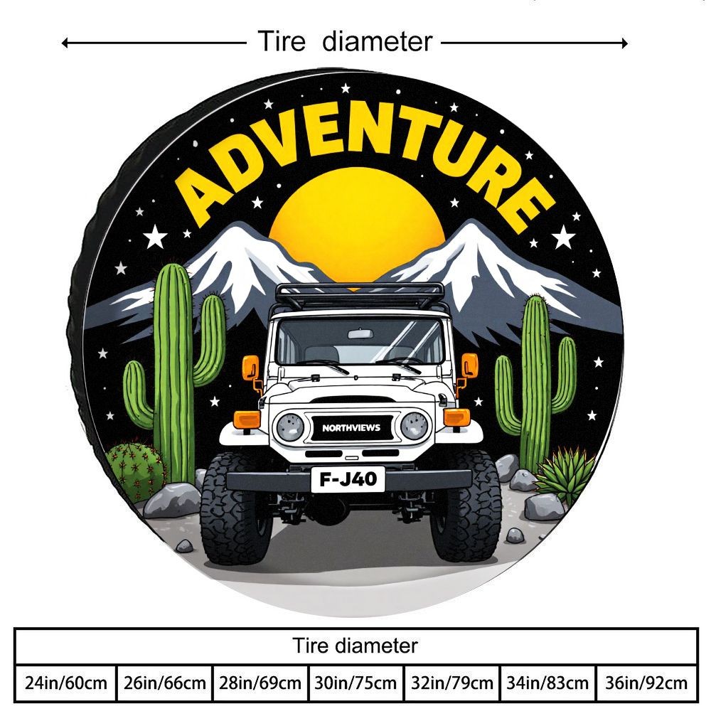 Outdoor Adventure Vehicles - Чехол для запасного колеса внедорожника FJ40,