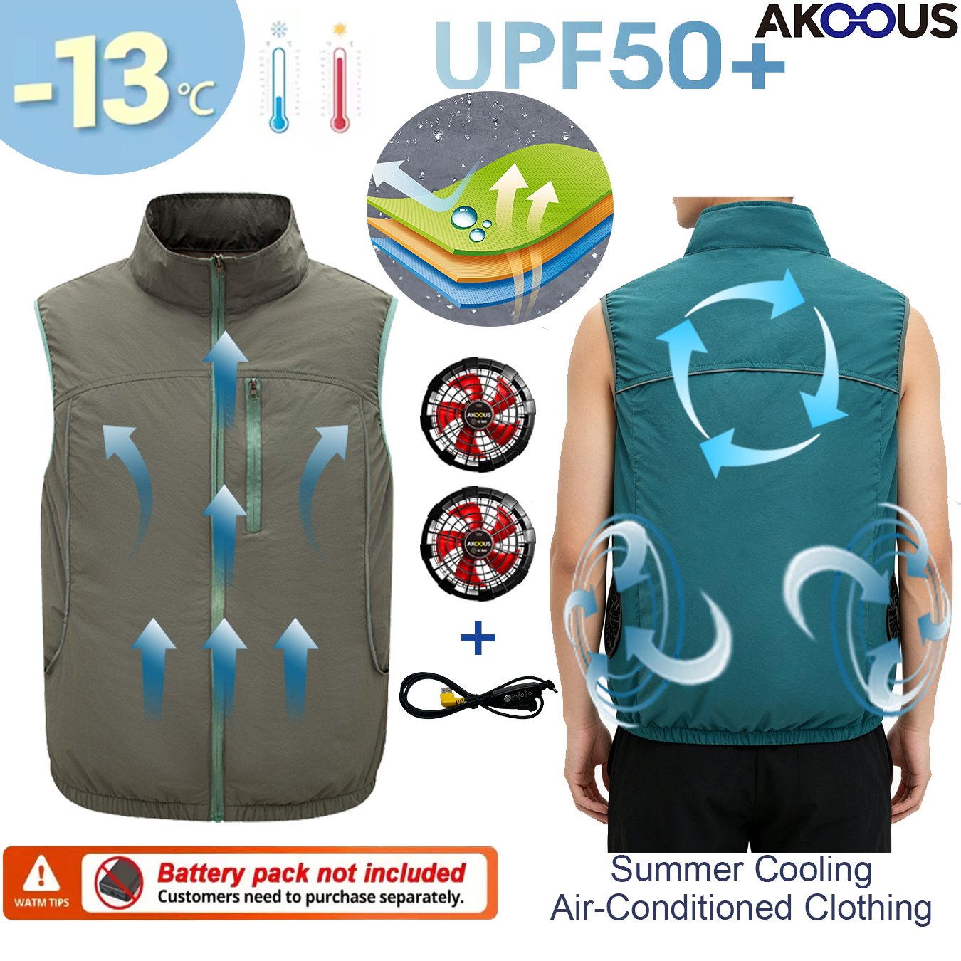 Вентиляторный жилет 12В 5В USB – обзор и цена Outdoor Adventure Vest